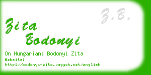 zita bodonyi business card